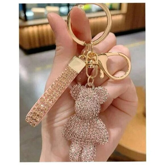Trendy Rhinestone-embedded Bear Shaped Keychain For Women - Picture 3 of 4